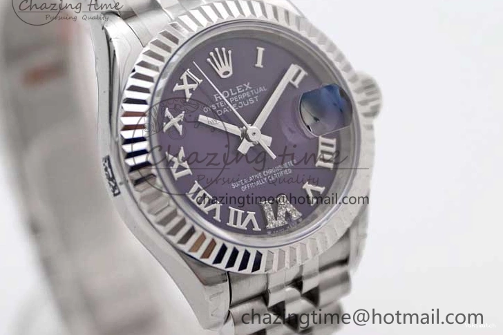 Steel NH05 28 904L Roman Edition Dial on Bracelet SS DateJust President TWF Purple Best Lady Markers 1:1 0123